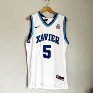 Nike White and Blue Men's Jersey
